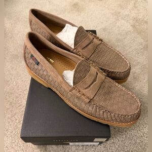 G.H. Bass & Co. Woven Suede Penny Loafers - Taupe Brown